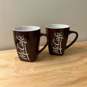 McDonald's McCafe Brown Coffee Mugs 2014 Set of 2 Limited Edition